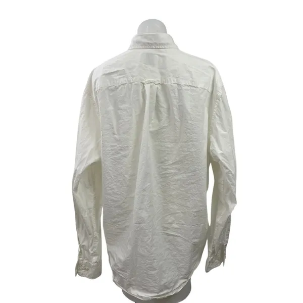 Gap Women's White Cotton Pocket Relaxed Long Sleeve Button Down Shirt Size L - Image 3