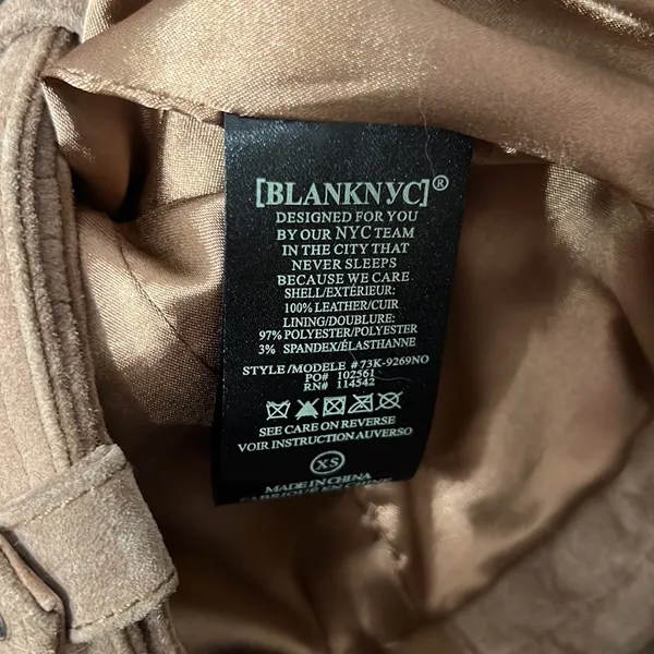 Blank NYC Suede Moto Jacket 100% Leather - Image 2