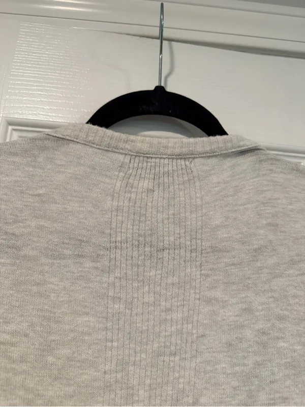 Banana Republic Size XL Light Gray 100% Cotton Short Sleeve Button Cardigan - Image 11