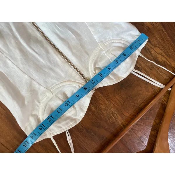 INDAH Karina Mini Dress White Linen SEXY BEACH VACATION RESORT Small S Bustier - Image 7