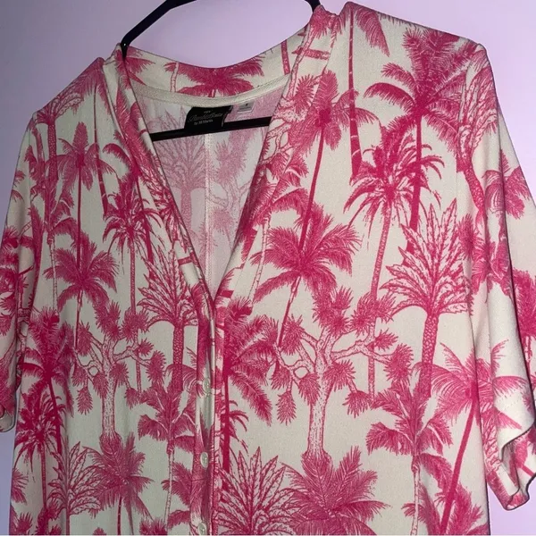 Bumblebella by Jill Martin QVC Small Dreamy Jersey Jumpsuit Pink Palms - Image 2