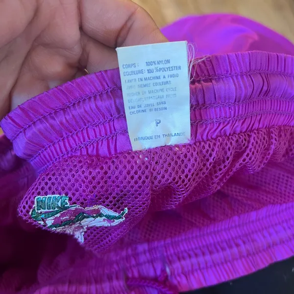 Vintage Nike Purple Nylon Windbreaker Track Pants Mesh‎ Lined Ankle Zip Small - Image 7