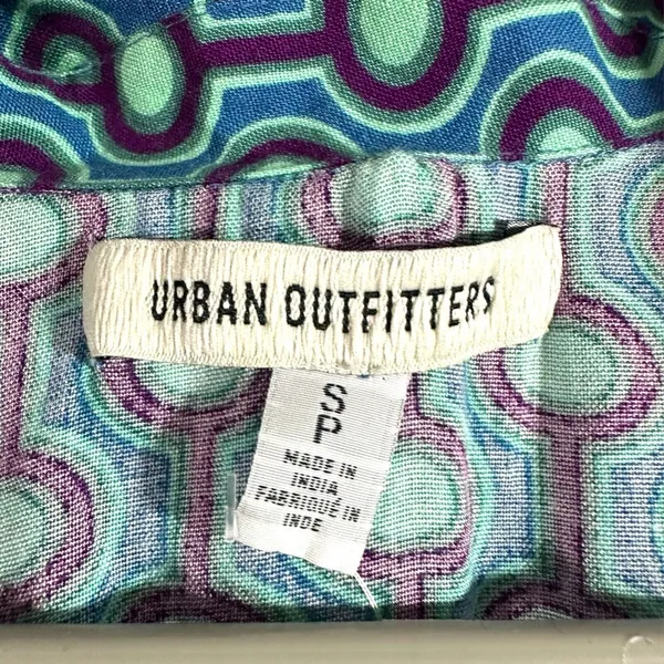 NWT Urban Outfitters Mini Dress Small Petite Blue Retro 70s‎ Funky Summer Party - Image 8
