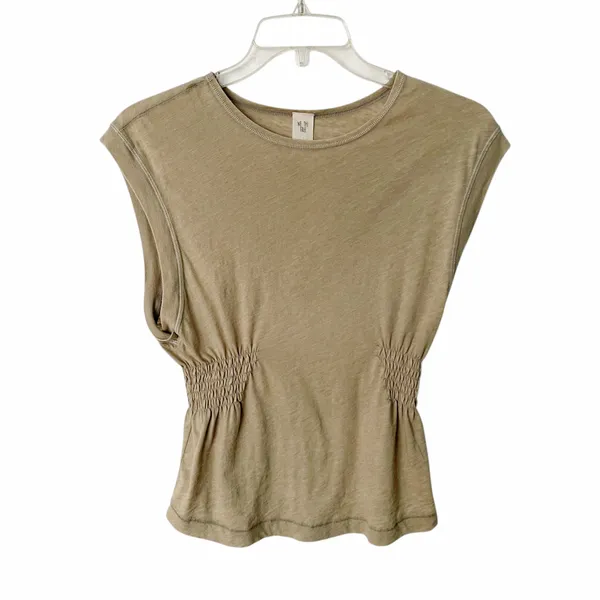 We The May Smocked Sides Olive Tank Size Medium - Image 4