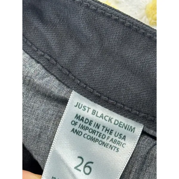 JUST‎ BLACK DENIM Womens Size 26 Black Frayed Flare Jeans Made in USA - Image 6