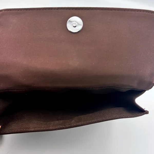 Vintage‎ Fossil Brown Leather Crossbody Organizer Wallet Bag Kiss Lock Y2K - Image 16
