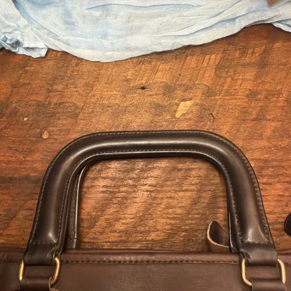 RARE Coach 1970's Vtg Brown Leather Bonnie Cashin Sm Briefcase Bag Made in NYC! - Image 4