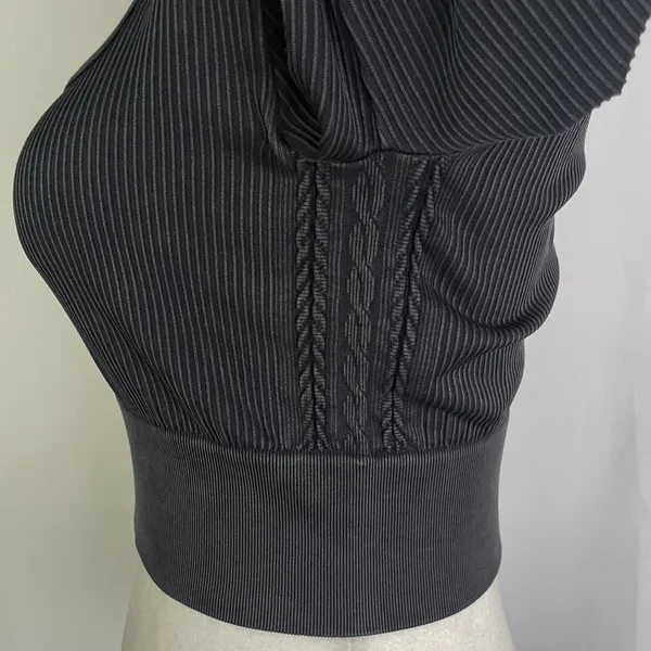 Aerie New Offline Seamless Square Neck Cable Long Sleeve Crop Top Size Large - Image 13