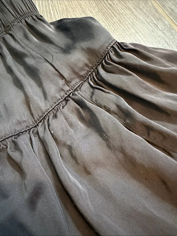 aerie women’s Gray Black Tiered Skater Skirt silky flowy size small S - Image 5