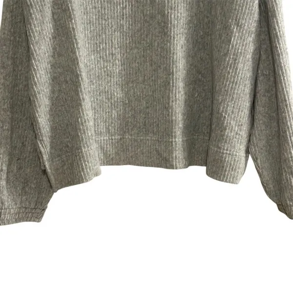 Aerie Women's Gray Ribbed Hoodie Sweatshirt Size M Relaxed Fit‎ - Image 10