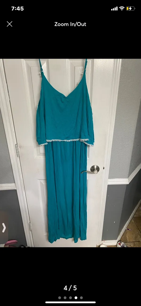 Turquoise maxi dress Blue Size XL - Image 4