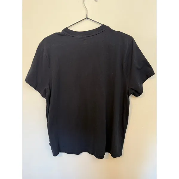 Converse Graphic T-Shirt Womens Small Black Excellent Silver Glitter Logo Tee - Image 6