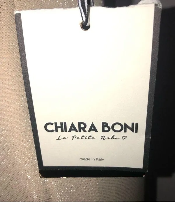 CHIARA BONI LA PETITE ROBE Aliki Metallic Sheath Gown Gold Shimmer 40 NWT - Image 10