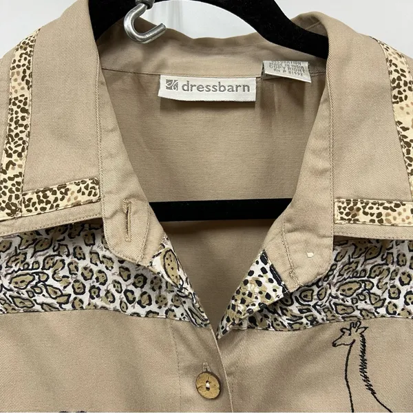 Dressbarn xl safari Animal Print ButtonUp embroidered beaded top jacket cardigan - Image 9