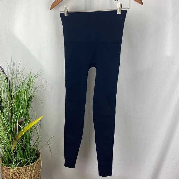 Spanx Dark Navy Blue Full Form Fitting High Waist Rise Leggings Pants S - Image 2