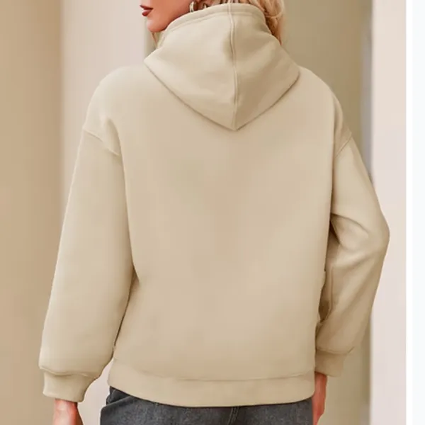 Cupshe‎ Tan Pocket Drawstring Pullover Hoodie Size L - Image 2