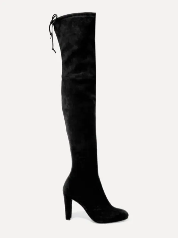 Stuart Weitzman ICONIC Highland stretch-suede over-the-knee black boots shoe 5M - Image 3