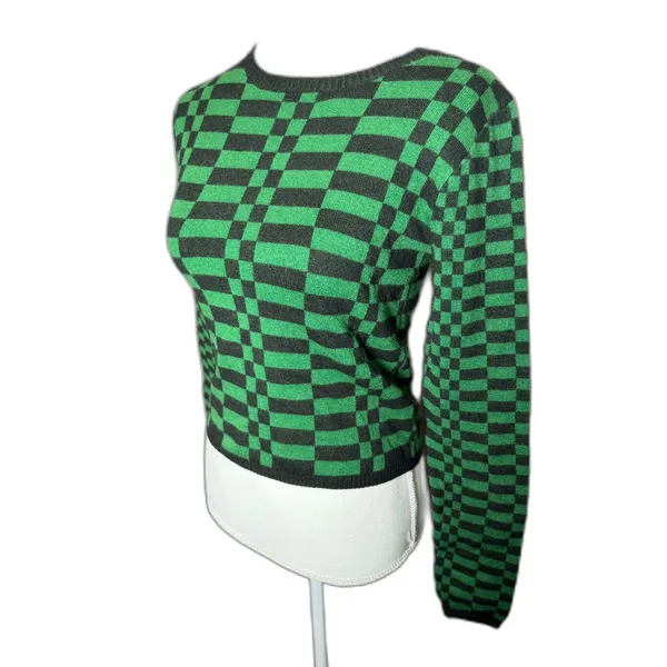 Daydreamer LA Evergreen Check Sweater Size Small $87 retail NWT Soft! - Image 8