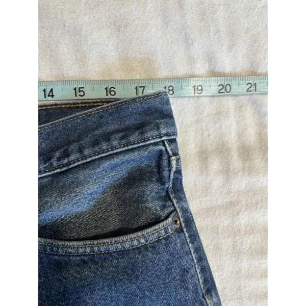 Levis 505 Zip Logo Straight Leg Size 36x32 Mid Rise Cotton Med Wash Cotton - Image 6