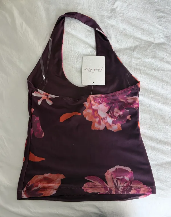 Pink Rose Floral halter neck top - Image 2