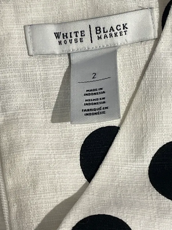 Polka Dots Midi Dress White Size 2 - Image 2