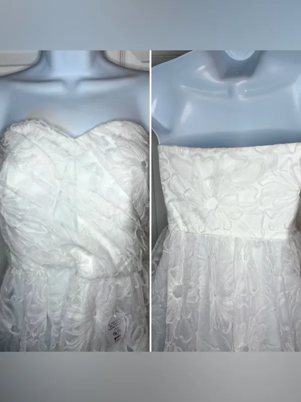 Modcloth Chi Chi London Strapless Sweetheart White Lace Wedding Dress 18 NWT - Image 5