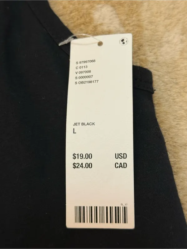 Out From Under Urban Outfitters Black Square Neck Cami Tank Top Size L NWT - Image 5