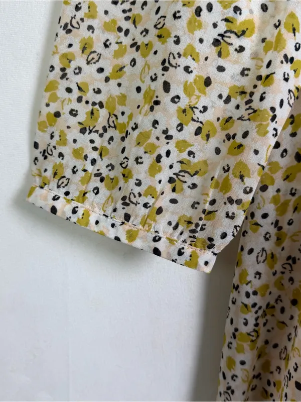 Paper Crown Anthropologie Droplets Dress Sz L Floral Swing Babydoll Boho Cottage - Image 3