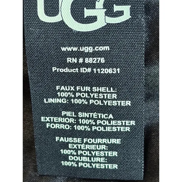 UGG Kianna Faux Fur Teddy Coat Dark Brown‎ Longline Sherpa Jacket L - Image 5