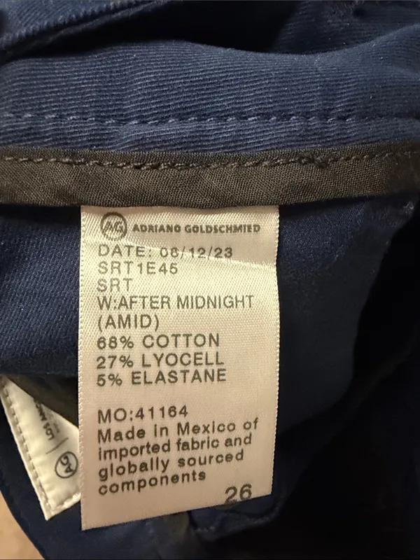 AG Adriano Goldschmied $235 Jules Pleated Wide Leg Chino Pants in after midnight blue 26 - Image 10