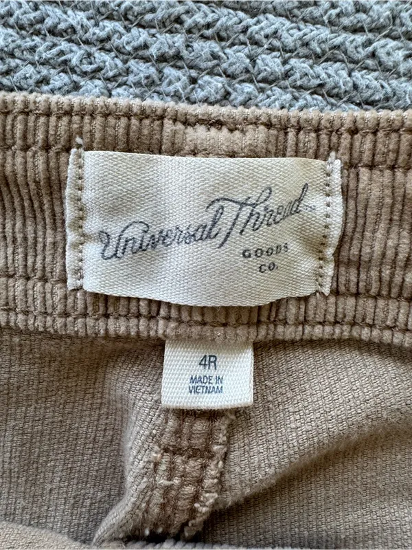 Universal Thread Sailor Wide Leg Corduroy Pants in Tan Size 4 - Image 4