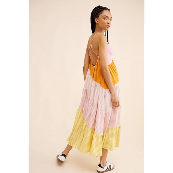 Free People Bohemian Beach Summer What Love Is Maxi Dress Size Large Sundress - Image 7
