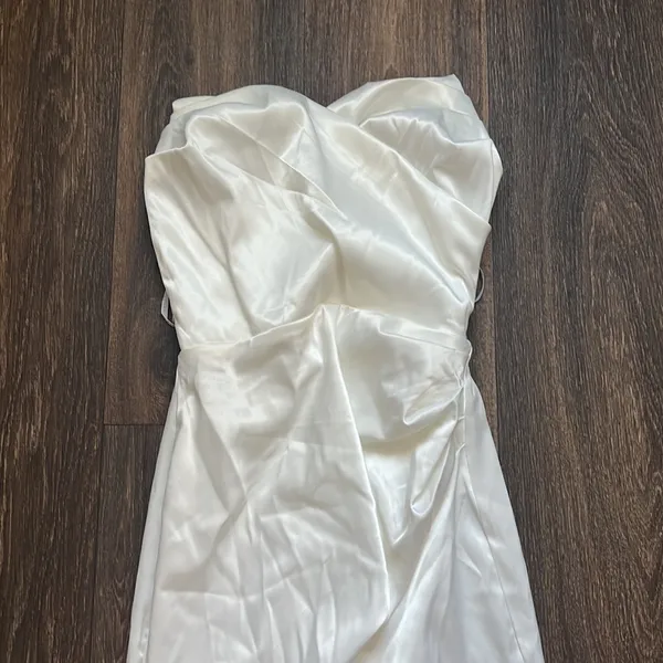 Club L White Bardot Corset MIDI Dress - Image 2