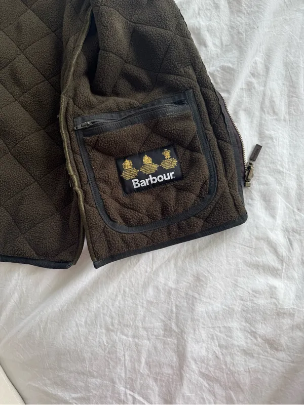Barbour Women’s XS Quilted Best Dark Green Zip Pockets Vest Reversible Classy - Image 6