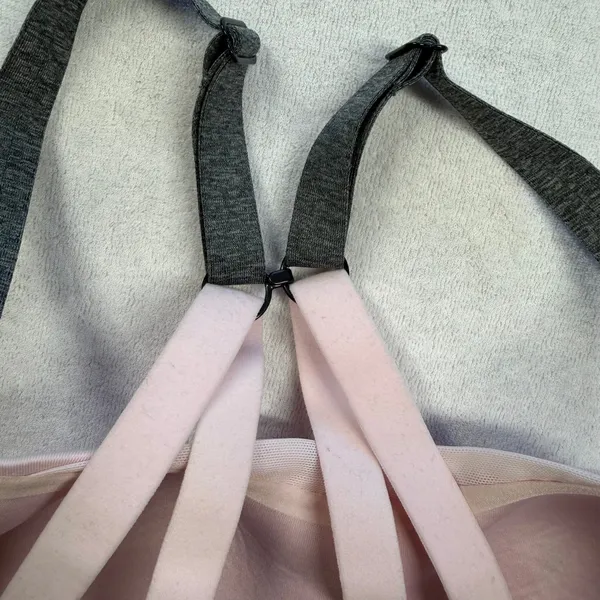 Brooks FineForm Sports Bra 30A/B Blush Pink Gray Padded Convertible - Image 4
