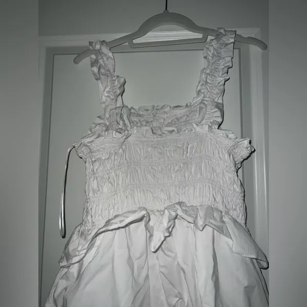 English Factory Smocked Ruffled Tiered Cotton Gown - Image 9