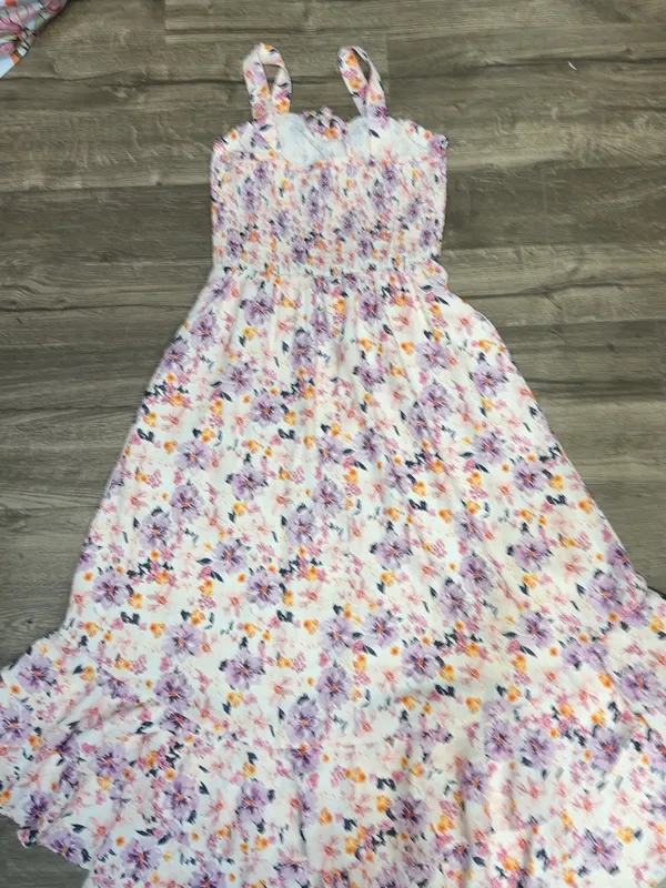 GRACE KARIN Floral Smocked Ruffle Maxi Dress Size S - Image 9