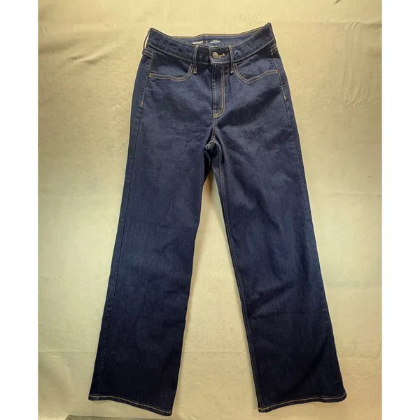 Old Navy Wow Wide Leg Jeans Womens 6 High Rise Dark Wash Denim Blue - Image 3