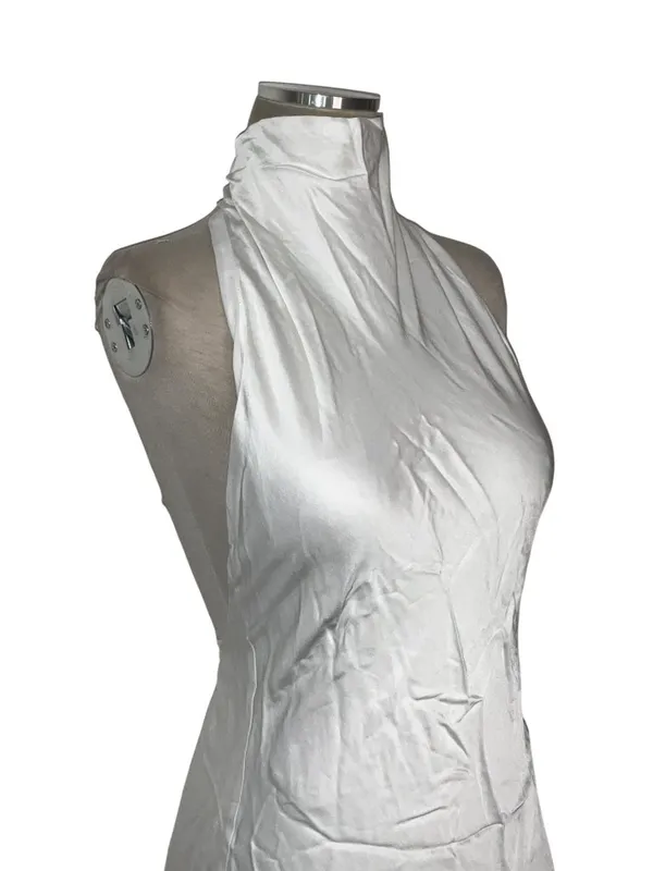 SNDYS Nixie Mini Dress in White Small New Womens Satin Open Back - Image 7