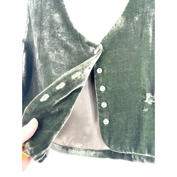 Glam souls M Cottagecore Dark Green academia Velvet Whimsigoth Academia Cropped - Image 3