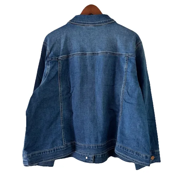 DG2 by Diane‎ Gilman Women's Stretch Denim Embroidered Jacket Indigo 2xl - Image 4