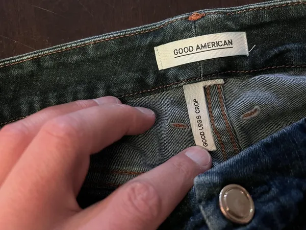 Good American Good Legs Crop Jeans Womens 30 Dark Wash High Rise Denim - Image 8