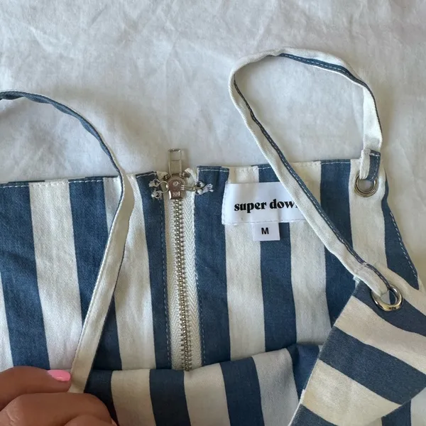 Superdown Striped Blue and White Two-Piece Set - Image 3