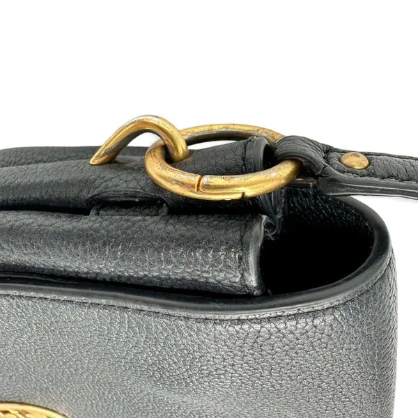 Tory Burch | One Size | Everly Black Pebbled Leather Flap Saddle Bag - Image 7