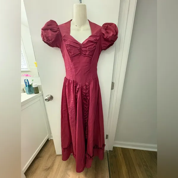 40s tafetta sweetheart maxi dress - Image 10