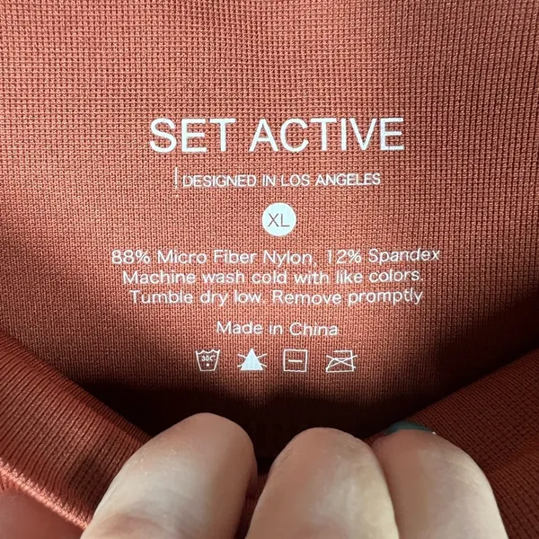 Set Active Orange High‎ Rise Seamless Bike Shorts - Image 2