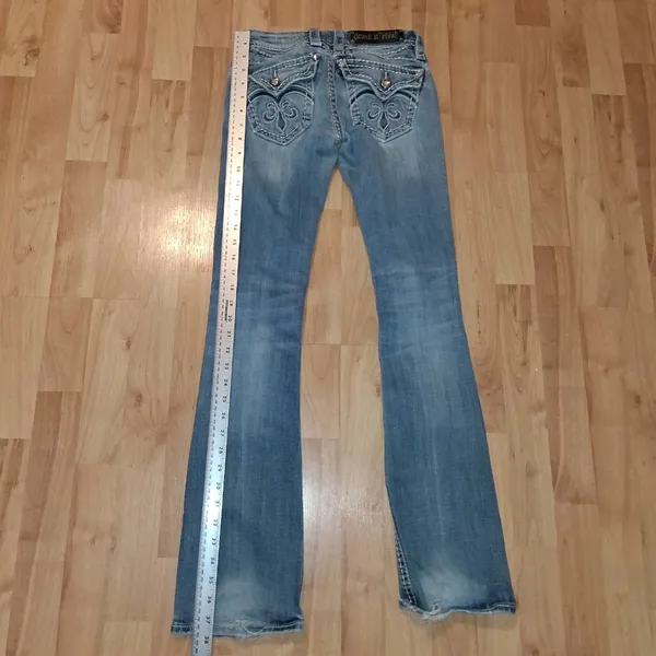 Rock Revival Womens Size 25 Sasha Boot Jeans Denim Embroidered Bling Distressed - Image 3