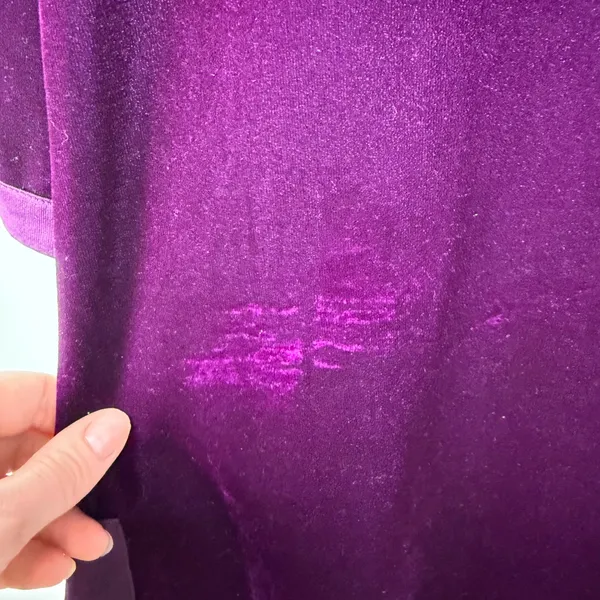 Soft Surroundings Velvet Tunic Top Sz‎ L/XL Purple Soft Comfy Royal Holiday Boho - Image 4