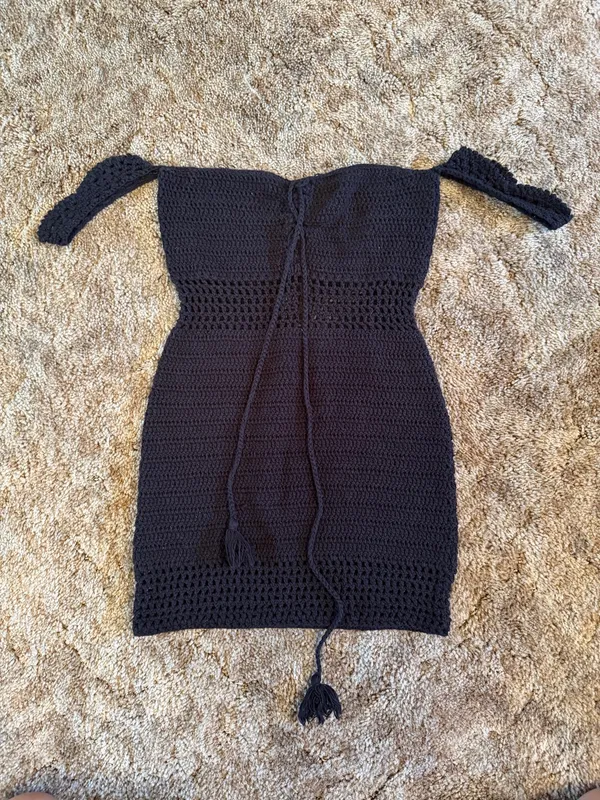 VICI Dolls Boho Off-The-Shoulder Crochet Mini Dress Swim Cover-Up Boho Festival - Image 2