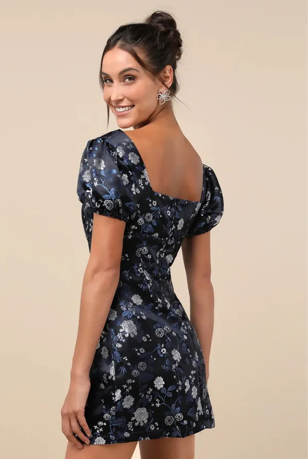 Lulus Black Floral Dress - Image 3